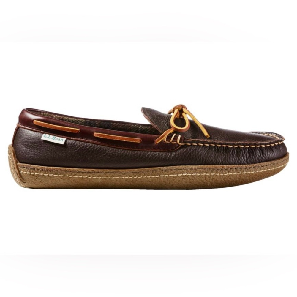 L.L.Bean Men's Handsewn Slippers, Flannel-Lined, size 10medium
